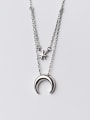 thumb Temperament Moon Shaped S925 Silver Sweater Chain 0