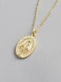 thumb 925 Sterling Silver With 18k Gold Plated Vintage Virgin Mary tag Oval Necklaces 0