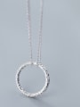 thumb 925 Sterling Silver With Platinum Plated Simplistic Round Necklaces 2