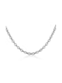 thumb Simple Cross Chain Silver Plated Copper Single Necklace 0