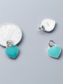 thumb 925 Sterling Silver With Platinum Plated Simplistic Heart Charms 2