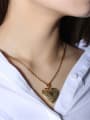 thumb Stainless Steel With Gold Plated Simplistic Pattern Heart Necklaces 4