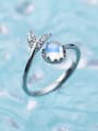 thumb 925 Sterling Silver With Platinum Plated Cute Mermaid tail free size Rings 2