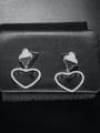 thumb Copper With Platinum Plated Cute Heart Drop Earrings 2