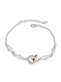 thumb Simple Butterfly austrian Crystals Platinum Plated Bracelet 4