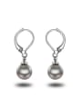 thumb Elegant Platinum Plated Shell Copper Drop Earrings 0