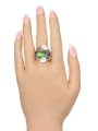 thumb Personalized Opal stones Grey Crystals Alloy Ring 1