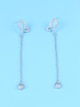 thumb Copper With Platinum Plated Simplistic Heart Threader Earrings 0