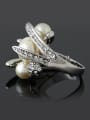 thumb Exaggerated Artificial Pearls Rhinestones Alloy Ring 1