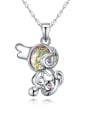 thumb Personalized Little Dog Pendant austrian Crystal Alloy Necklace 1
