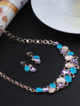 thumb Fashion Colorful Stones Hollow Little Round Alloy Two Pieces Jewelry Set 1