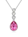 thumb Simple Water Drop Heart austrian Crystals Alloy Necklace 3