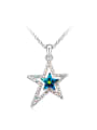 thumb Simple austrian Crystals-covered Star Pendant Alloy Necklace 0