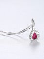 thumb 925 Sterling Silver With Fashion Multicolor glass stone Water Drop Necklaces 4