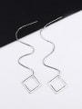 thumb Simple Hollow Square Line Earrings 0