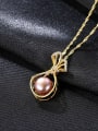 thumb Pure silver water wave chain freshwater pearl gift bag Necklace 0