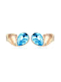 thumb Tiny Heart-shaped Austria Crystal Stud Earrings 3