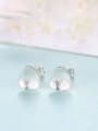 thumb 925 Sterling Silver With  Simplistic Glossy Stud Earrings 2