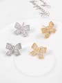 thumb Copper With Cubic Zirconia Cute Butterfly Stud Earrings 4