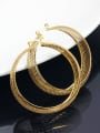 thumb Luxury Hollow Design Gold Plated Titanium Drop Earrings 1