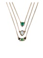thumb Exquisite Luxury Artificial Stones Multilayer Alloy Necklace 0