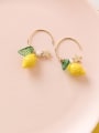 thumb Alloy With Rose Gold Plated Cute Friut Hook Earrings 3