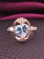 thumb High Quality White Heart Shaped Zircon Copper Ring 1