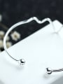 thumb Irregular Simple Style Silver Opening Bangle 1