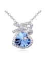 thumb Fashion Cubic austrian Crystals Bowknot Heart Pendant Alloy Necklace 3