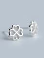 thumb S925 Silver fashionable and Simple Leaf Stud cuff earring 1