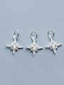 thumb 925 Sterling Silver With  Cubic Zirconia  Simplistic Star Pendants 3