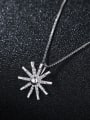 thumb 925 Sterling Silver With Platinum Plated Personality Sun Flower Necklaces 1