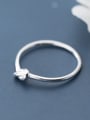 thumb 925 Sterling Silver With Platinum Plated Simplistic Irregular Tie Free Size Tail Ring 2