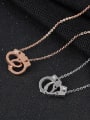 thumb Personalized Little Handcuffs Titanium Necklace 2