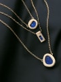 thumb Simple Multi- layer Blue Stones Alloy Necklace 3