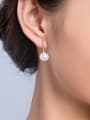 thumb Round Freshwater Pearl Stud drop earring 1