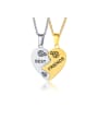 thumb Stainless Steel With English Alphabet Simplistic Heart Necklaces 0