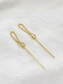 thumb Simple Slim Chain Silver Gold Plated Line Earrings 0