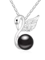 thumb Fashion Imitation Pearl-accented Swan Pendant Alloy Necklace 4