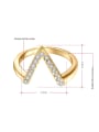 thumb Elegant Letter V Shaped Austria Crystal Ring 1