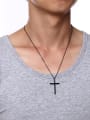 thumb Couples Rose Gold Plated Cross Shaped Titanium Necklace 2