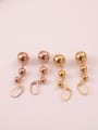 thumb Titanium With Gold Plated Fashion Round Beads Drop Earrings 3