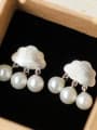 thumb S925 silver fashion drawing cloud shell pearl drop earring 2