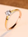 thumb Sterling silver 3A zircon two-tone gold ring 0