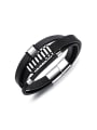 thumb Personalized Multi-band Titanium Artificial Leather Bracelet 0