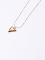 thumb Titanium With Gold Plated Simplistic Smooth Heart Necklaces 4