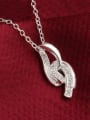 thumb Fashion Shiny Cubic White ZIrconias Copper Necklace 1