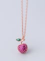 thumb 925 Sterling Silver With 18k Rose Gold Plated Cute Friut apple Necklaces 1