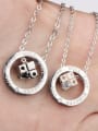 thumb Fashion Cube Hollow Round Titanium Lovers Necklace 1
