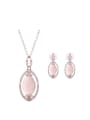 thumb Alloy Rose Gold Plated Fashion Opal Oval-shaped Two Pieces Jewelry Set 0